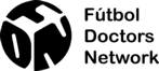 Logo de Fútbol Doctors Network : forme cubique noire avec le texte « Fútbol Doctors Network ».