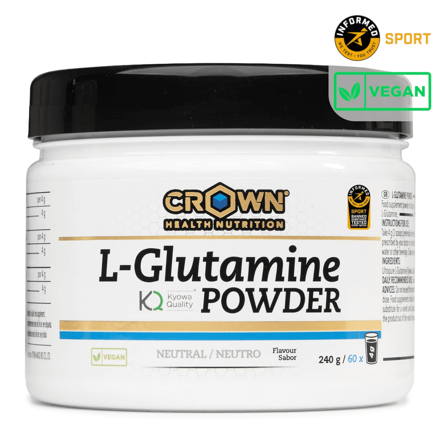 L-Glutamine Kyowa® 240 g – Saveur neutre – Boîte de 240 g (40 doses) — média 1