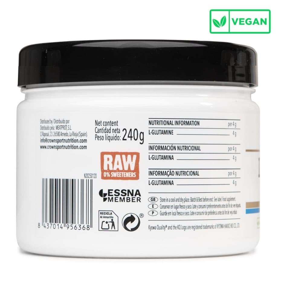 L-Glutamine Kyowa® 240 g – Saveur neutre – Boîte de 240 g (40 doses) en situation