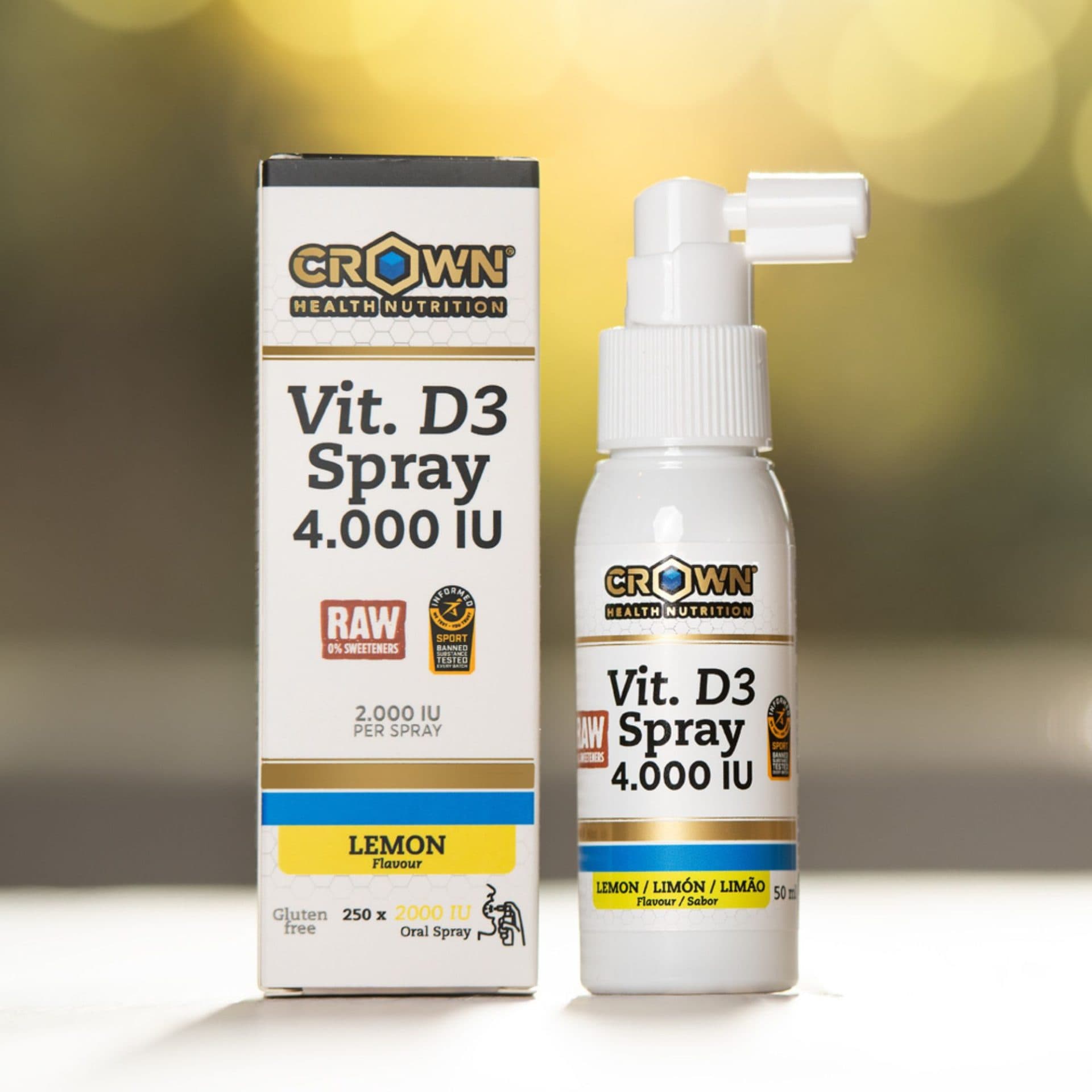 Spray Vitamine D3 4000 UI RAW (sans édulcorants) en situation